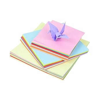 Lot de 100 feuilles de papier carré origami double face